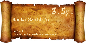 Barta Szolón névjegykártya